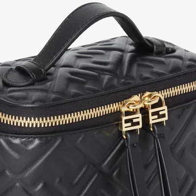 Fendi Vanity Nappa Leather Bag With Ff Motif In Black