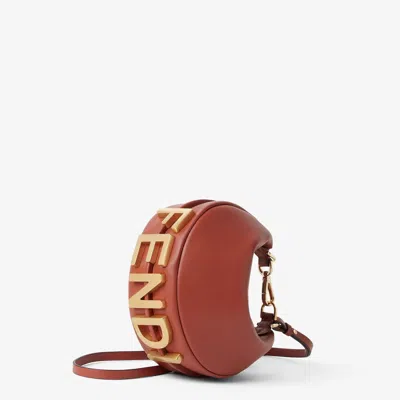 Fendi Mini Graphy Leather Shoulder Bag In Brown