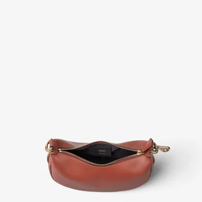 Fendi Mini Graphy Leather Shoulder Bag In Brown
