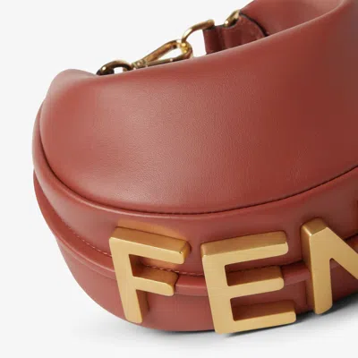 Fendi Mini Graphy Leather Shoulder Bag In Brown