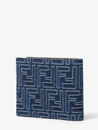 Fendi Ff Bi-fold Wallet In Blue