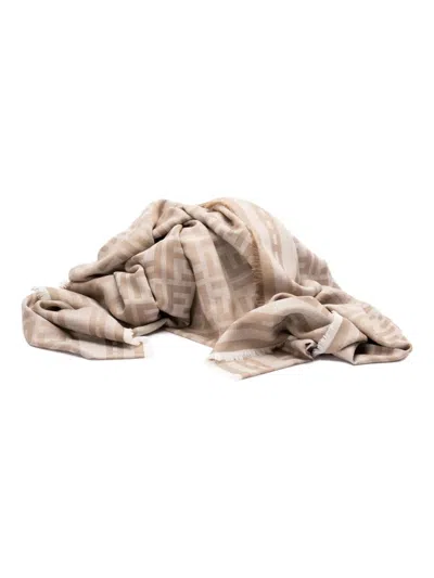 Fendi Ff Denim Effect Shawl In Neutral