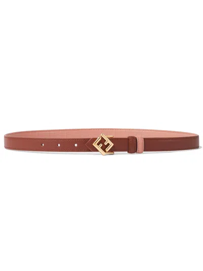 Fendi Ff Diamonds Belt In Brown