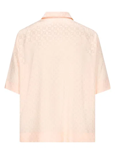 Fendi Ff Pattern Silk Shirt In Pink
