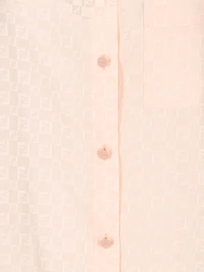 Fendi Ff Pattern Silk Shirt In Pink