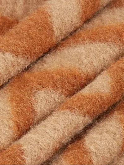 Fendi Brown Ff Alpaca And Wool Scarf