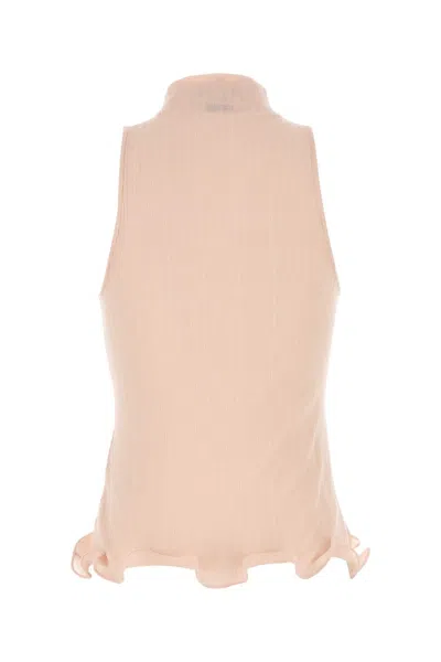 Fendi Light Pink Cotton Tank Top In Neutral