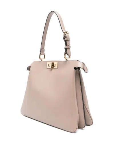 Fendi Medium Peekaboo Shoulder Bag In Gray
