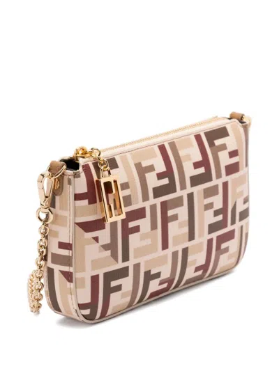 Fendi Ff Fabric Uette Pouch With Chain Bags In Multi