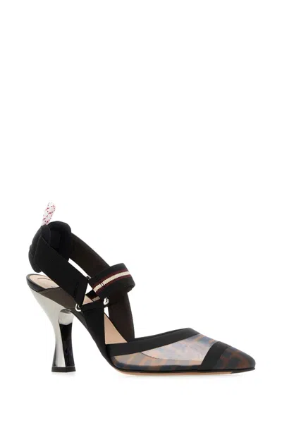 Fendi Printed Mesh Colibrã¬ Pumps In Black