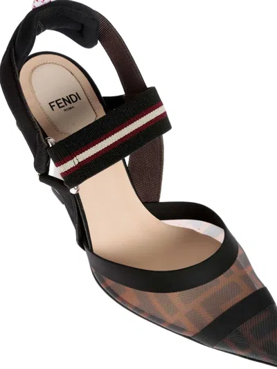 Fendi Printed Mesh Colibrã¬ Pumps In Black