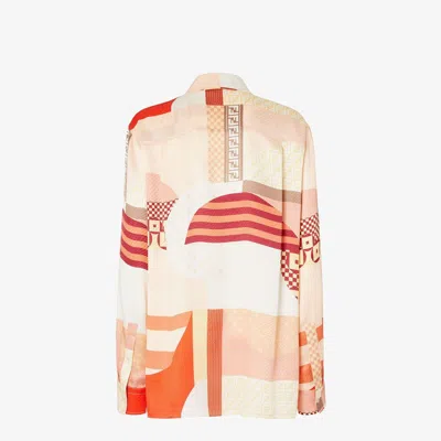 Fendi Patchwork Printed Long-sleeved Shirt In Multi