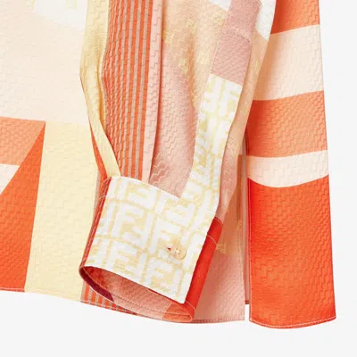 Fendi Patchwork Printed Long-sleeved Shirt In Multi