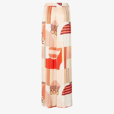 Fendi Silk Trousers With Patchwork Print In Multi