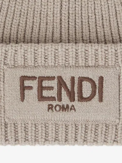 Fendi Knitted Beanie With Pom Detail
