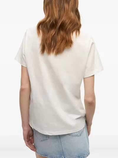 Ganni Ivory T-shirt With Grape Print In Neutral