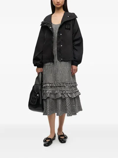 Ganni Nylon Blouson Jacket In Black