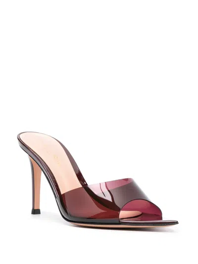 Gianvito Rossi Elle 105 Pointed-toe Plexi Sandals In Burgundy