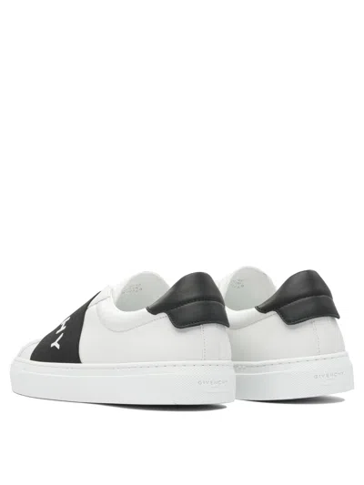 Givenchy Urban Street Logo-appliquéd Webbing-trimmed Leather Slip-on Sneakers In White