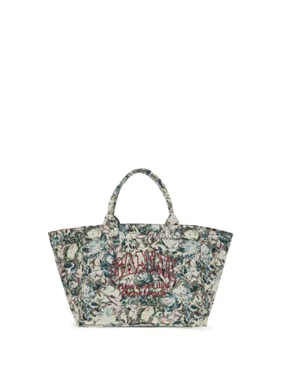 Ganni Xxl Tapestry Reversible Shopper Bag In Multi
