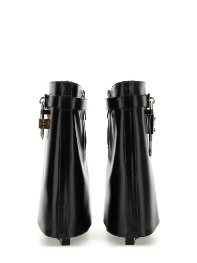 Givenchy Shark Lock Leather Ankle Boots In Black