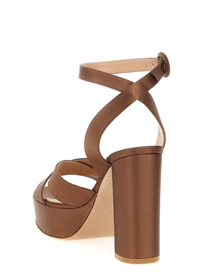 Gianvito Rossi "sabrina" Open Toe Platform Sandals In Brown