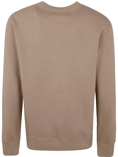 Golden Goose College Print Crewneck Cotton Sweatshirt In Neutral