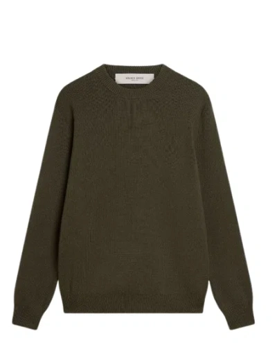 Golden Goose Deluxe Brand Logo Detailed Crewneck Jumper In Green