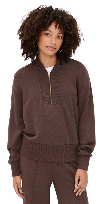 Varley Sally Half Zip Sweatshirt Coffee Bean Marl In Brown
