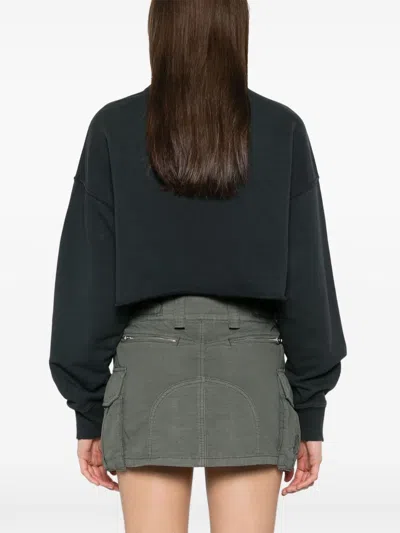 Golden Goose Women Organic Cotton Cropped Sweatshirt In Blue