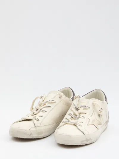 Golden Goose Super Star Leather Upper And Toe La In White