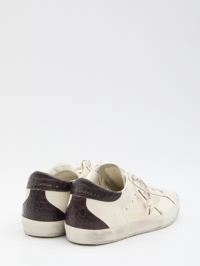 Golden Goose Super Star Leather Upper And Toe La In White