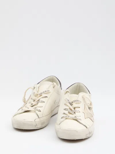 Golden Goose Super Star Leather Upper And Toe La In White