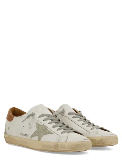 Golden Goose Super-star Leather Sneakers In Gray