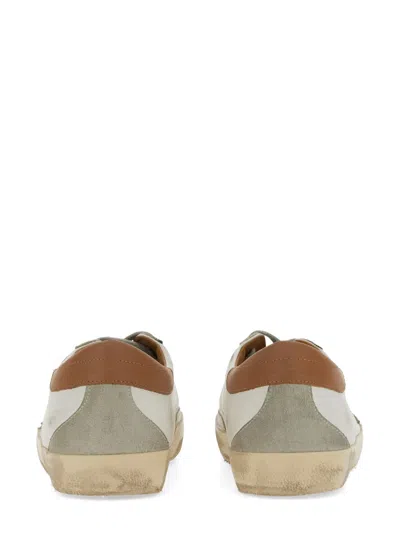 Golden Goose Super-star Leather Sneakers In Gray