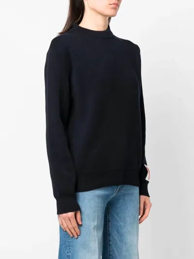 Golden Goose Sweater With Logo On The Back In Blue