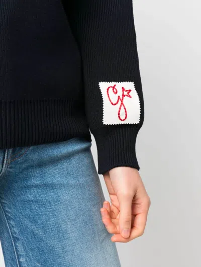 Golden Goose Sweater With Logo On The Back In Blue