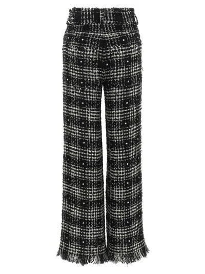 Giuseppe Di Morabito Textured Trousers With Frayed Hem And Elastic Waistband In Black