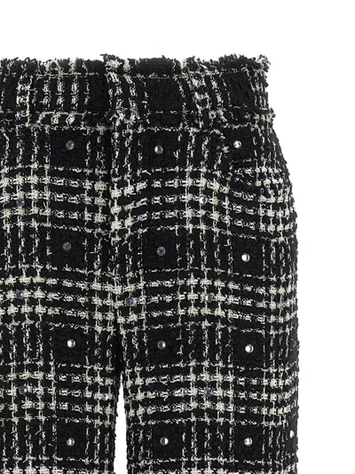Giuseppe Di Morabito Textured Trousers With Frayed Hem And Elastic Waistband In Black