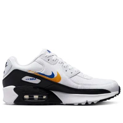 Nike (gs)  Air Max 90 'double Swoosh White Black Gold Royal' In Multi