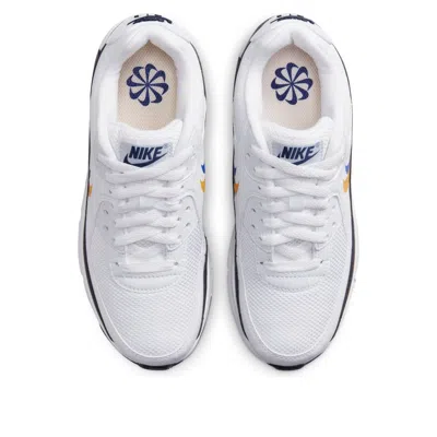 Nike (gs)  Air Max 90 'double Swoosh White Black Gold Royal' In Multi
