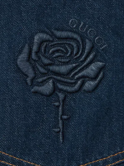 Gucci Men Slim Fit Denim Cotton Jeans In Blue