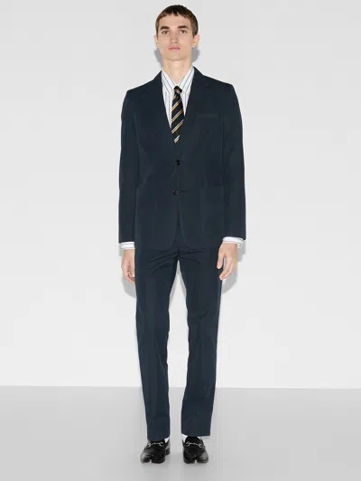 Gucci Embossed Cotton Twill Jacket In Blue