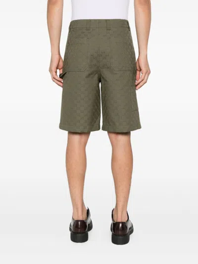 Gucci Men Gg Canvas Bermuda Shorts In Green