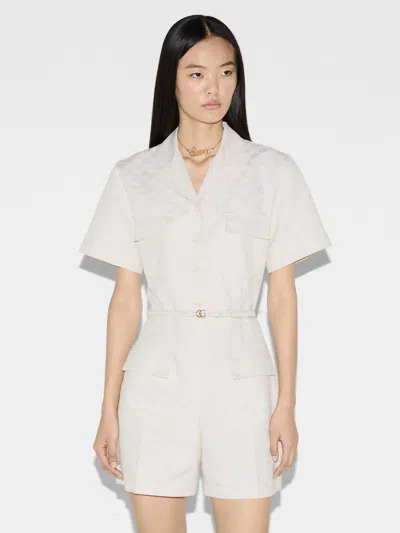 Gucci Gg Jumpsuit In Gray