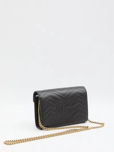 Gucci Gg Marmont Mini Bag In Quilted Leather In Black