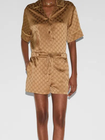 Gucci Gg Satin Shorts In Neutral