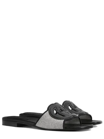 Gucci Slide Sandal With Interlocking G Detail In Black