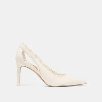 Dolce Vita Kelson Pearl Heels True White Leather In Neutral