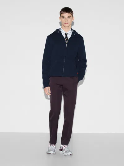 Gucci Reversible Gg Wool Jacket In Blue